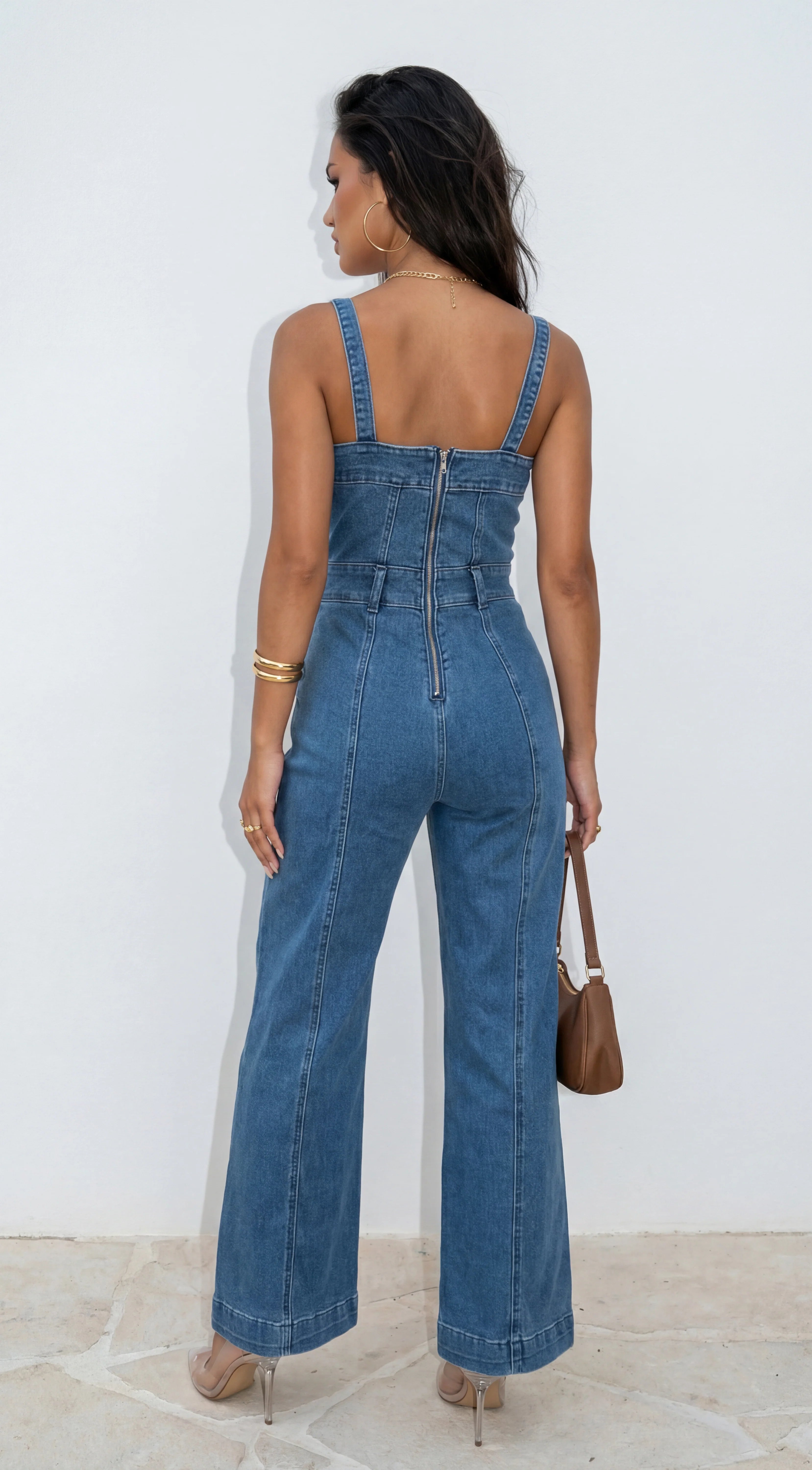 Evolet Denim Jumpsuit Blue