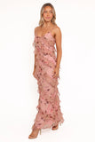 Ciao Ruffles Maxi Dress Pale Pink Floral