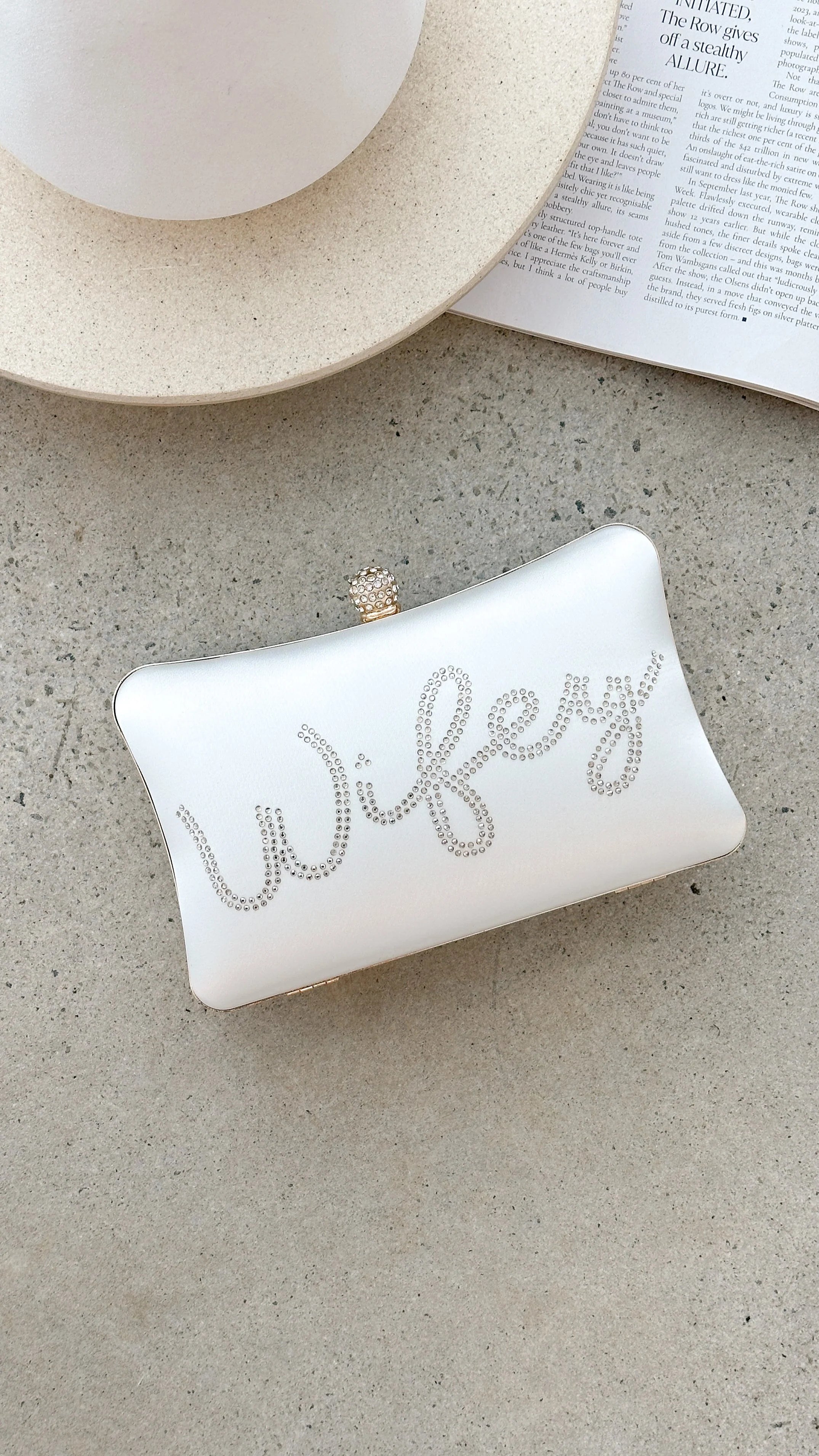 Wifey Satin Clutch Gold