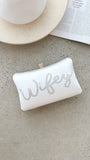 Wifey Satin Clutch Gold