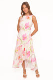 Zula Maxi Dress Pink Garden Floral