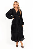 PIppa Long SLeeve Midi Dress Black