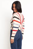 Marie Stripe Knit Sweater White