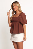 Jemima Puff Sleeve Top Chocolate