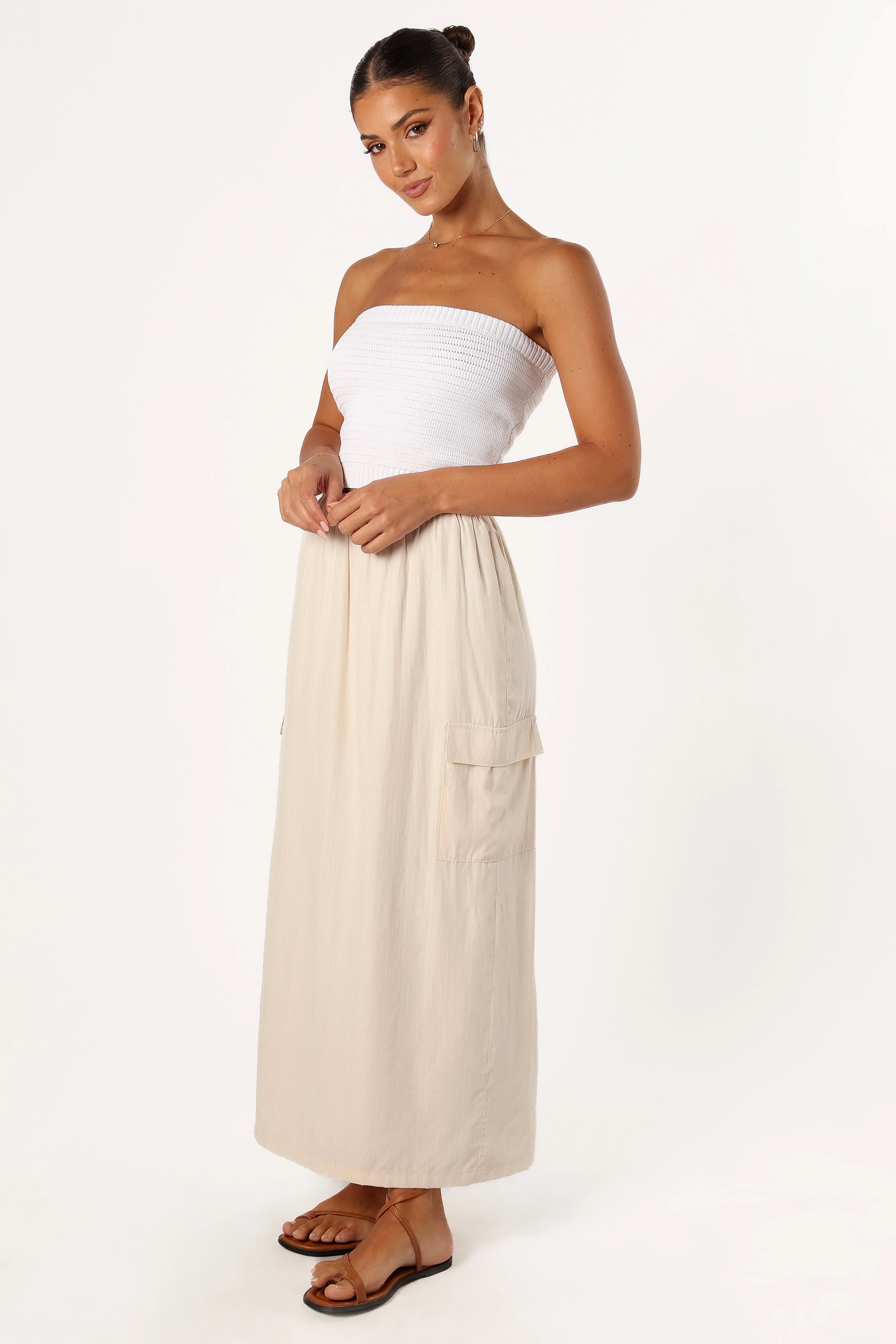 Picilo Long Midi Skirt Stone