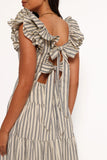 Bobbie Midi Dress Neutral Stripe