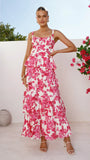Odilia Maxi Dress Pink White Floral