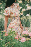 Kaelyn Gather Mini Dress Yellow Floral