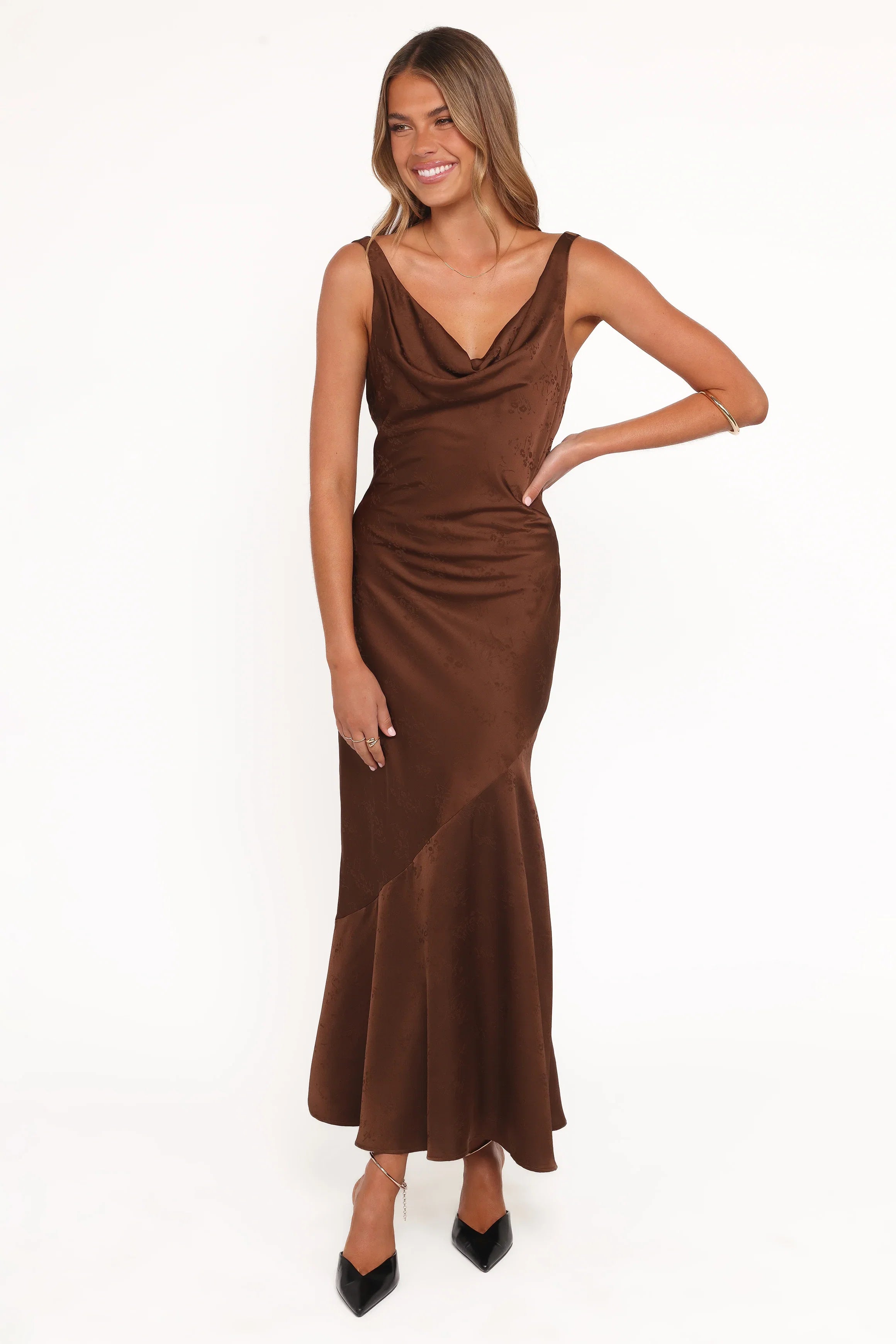 Zabrina Midi Dress Brown Floral