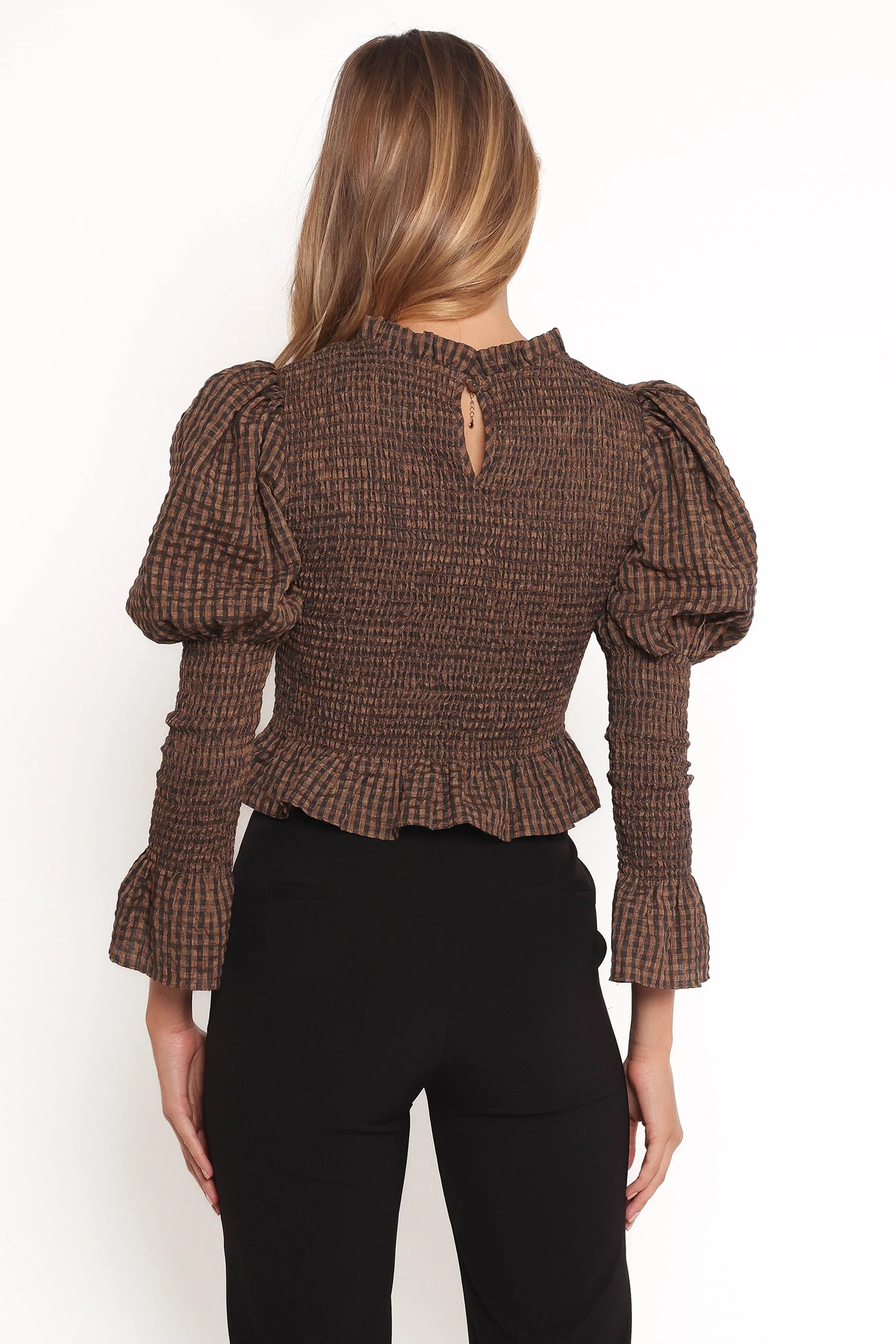 Nora Long Sleeve Top Check
