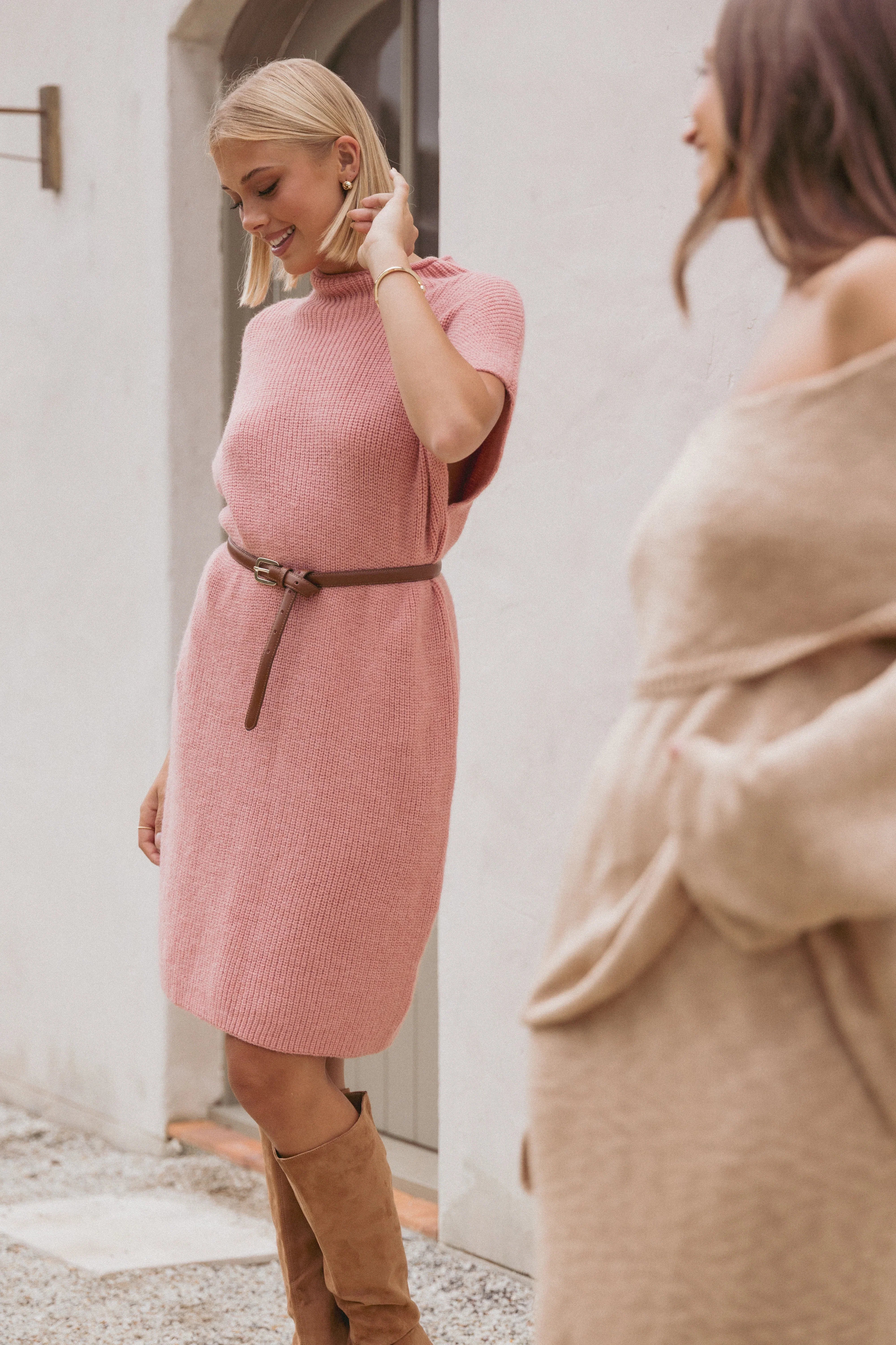 Wright Knit Mini Dress Pink
