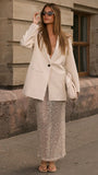 Verlo Sequins Maxi Skirt Beige
