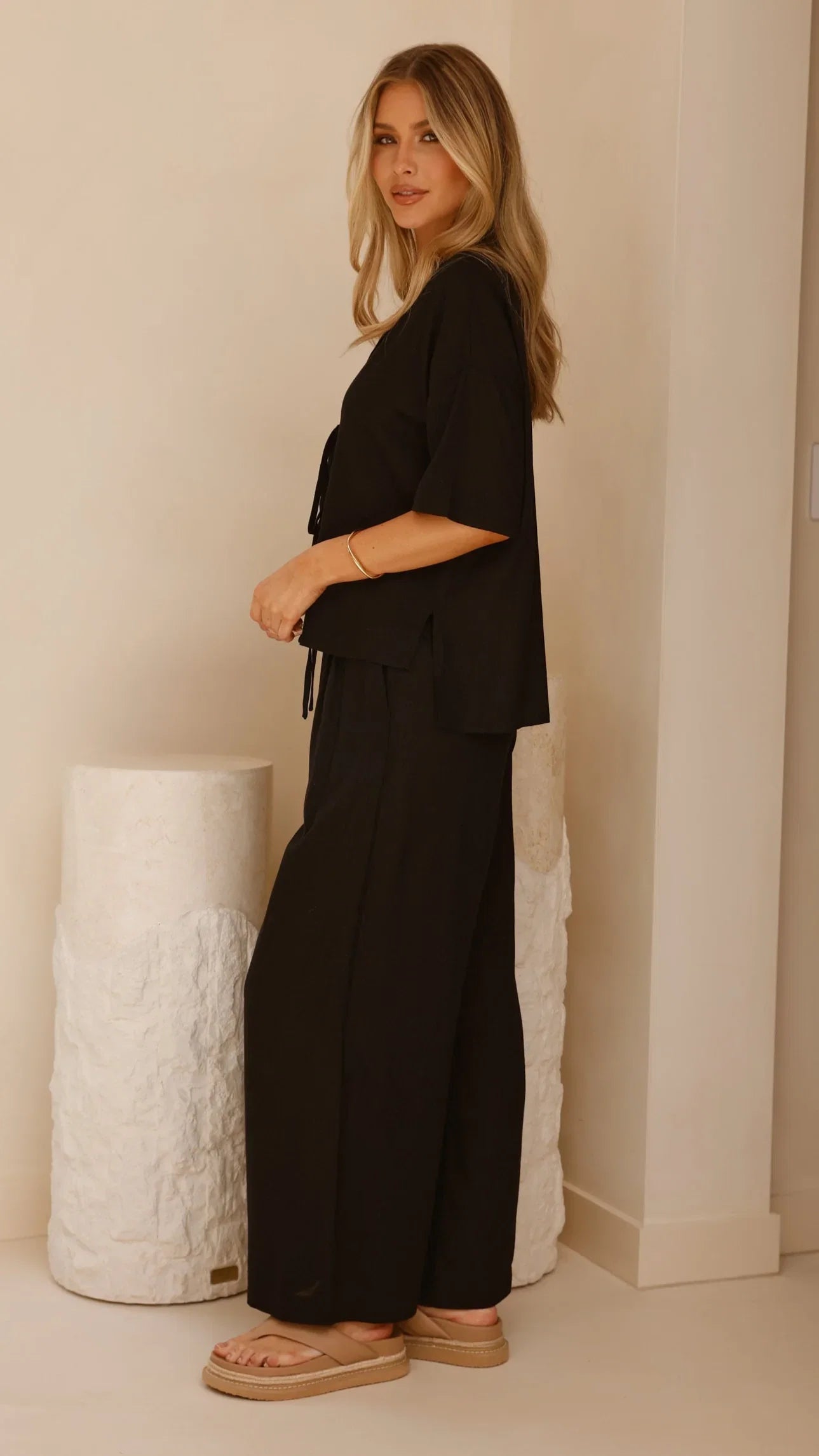 Lexi Linen Pants Black