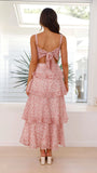 Page Maxi Dress Pink White Floral