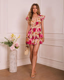 Petal Flora Tiered Floral Mini Dress