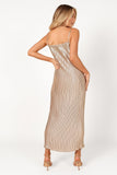 Liza Pleated Maxi Dress Gold