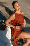 Santiago Off Shoulder Mini Dress Bronze