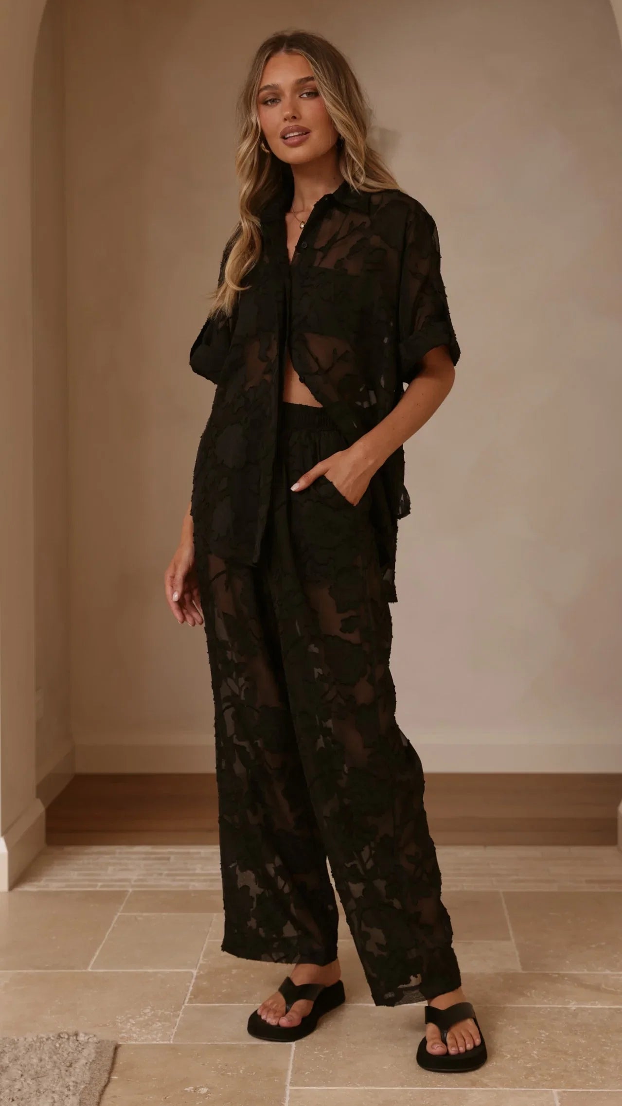 Mollie Lace Pants Black