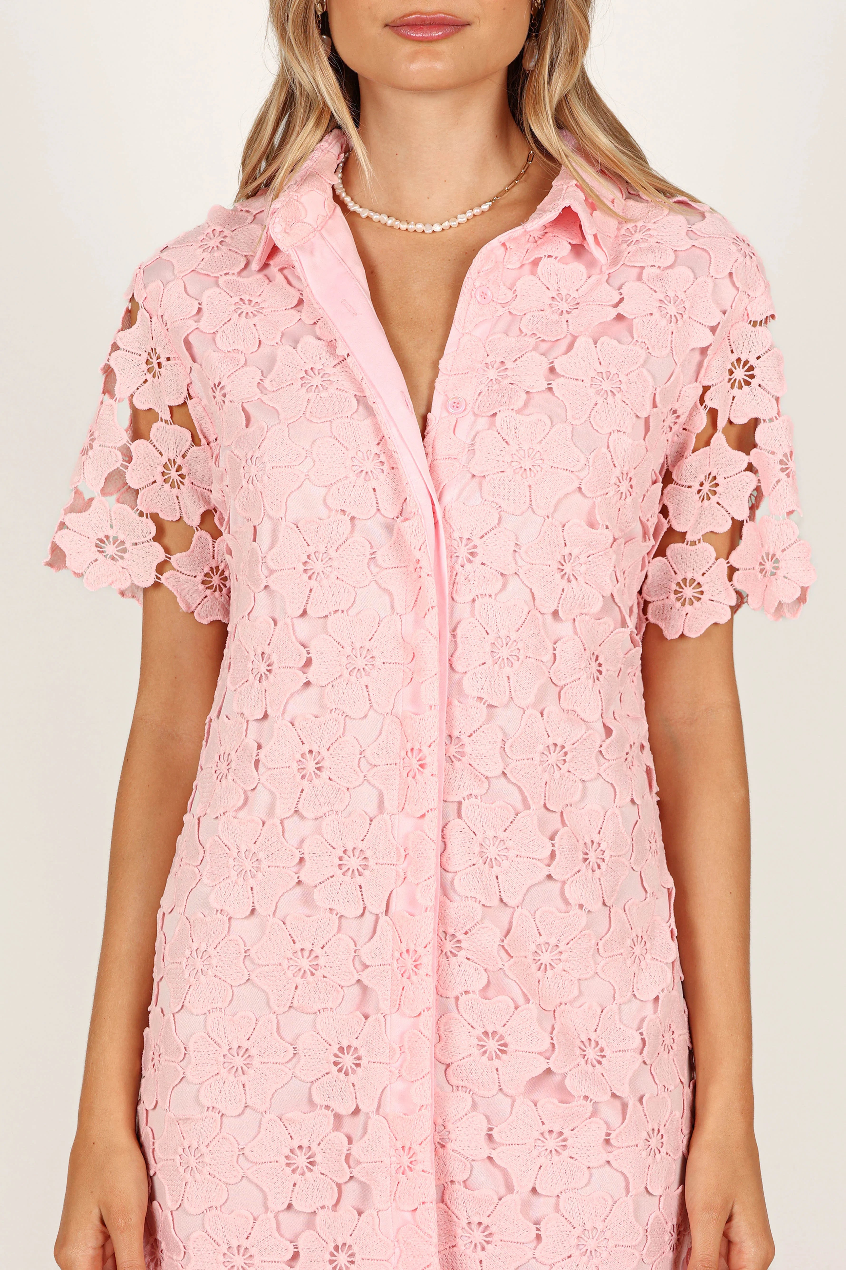 Tallie Button Up Mini Dress Pink