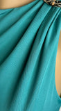 Seranova Ring Detail Midi Dress Teal Green