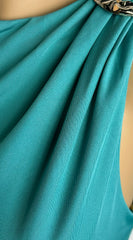 Seranova Ring Detail Midi Dress Teal Green