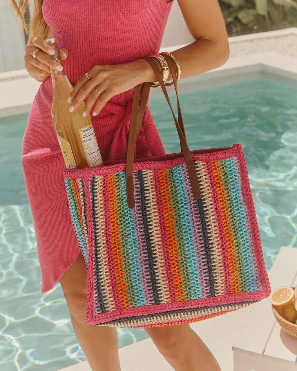 Marbelle Striped Tote Bag
