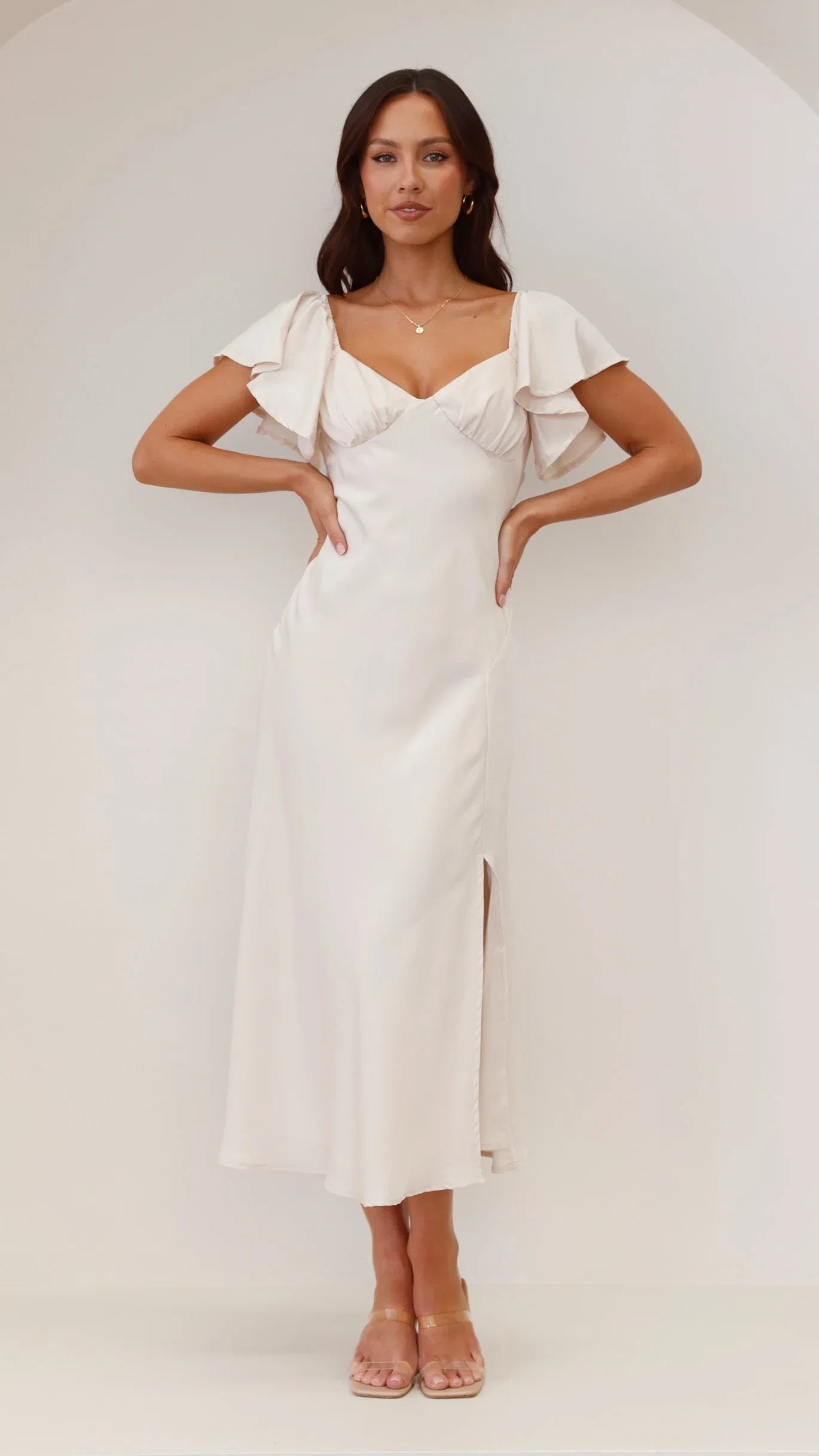Louisa Midi Dress Ivory