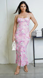 Arwa Floral Print Maxi Dress Pink