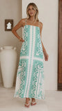 Talise Maxi Dress Green Aztec