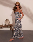Island Daydream Abstract Palm Print Jumpsuit