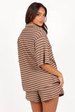Linnea Short Set Brown White
