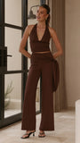 Sarki Wrap Waist Pants Chocolate