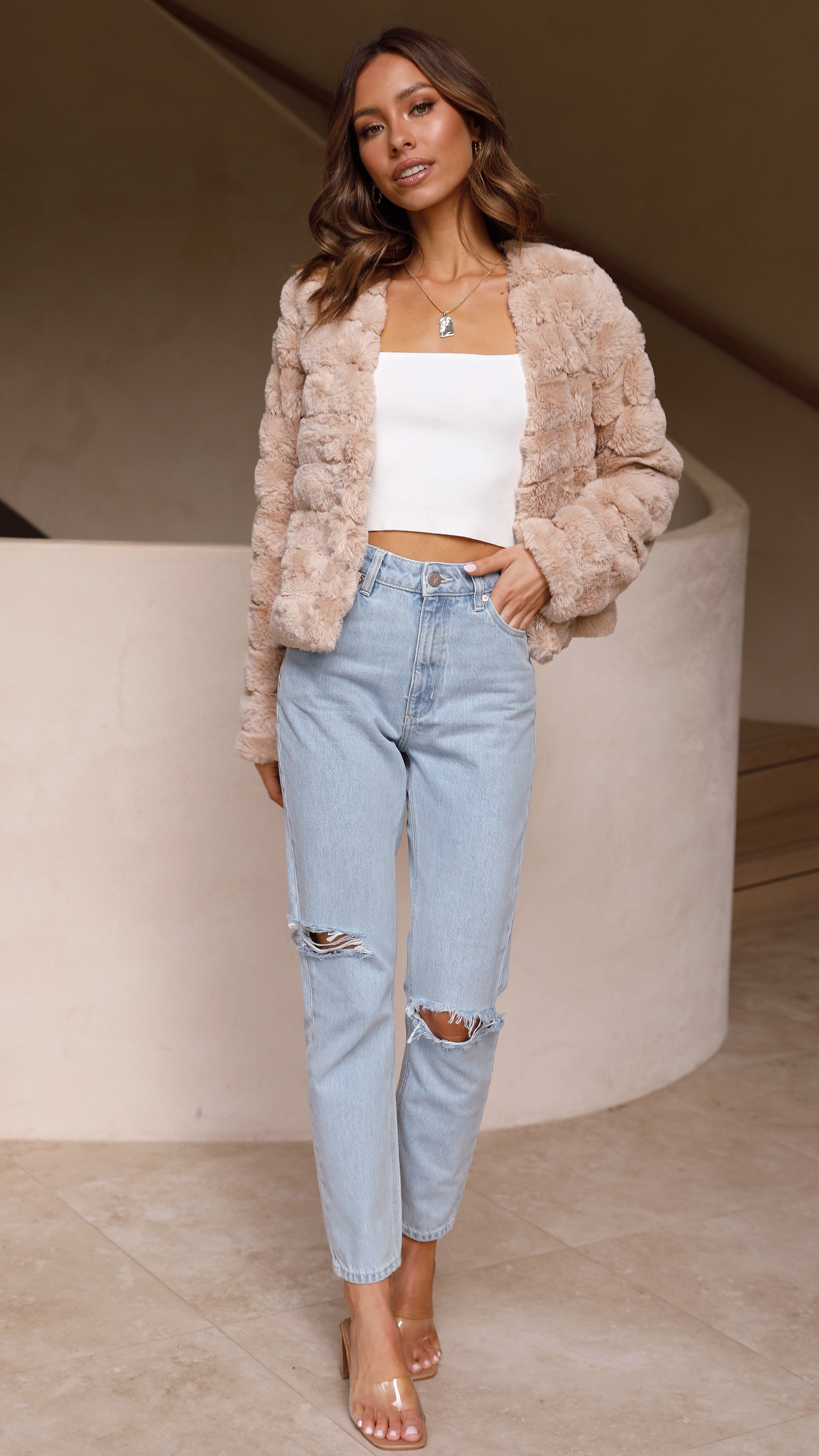 Tully Crop Jacket Camel