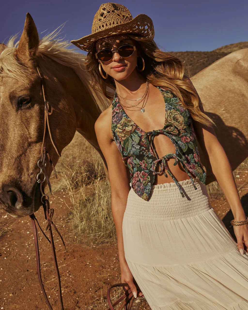 Lush Lotus Front Tie Crop Top