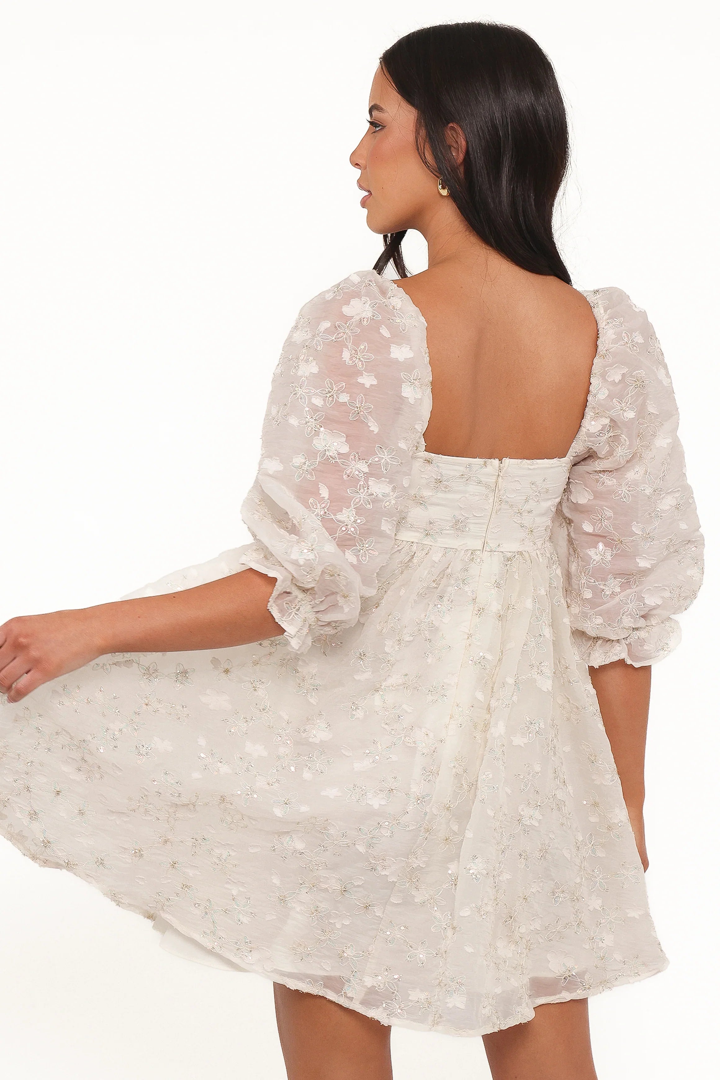 Lillan Mini Dress Ivory Sequin