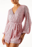 Monica Sequin Romper Pink