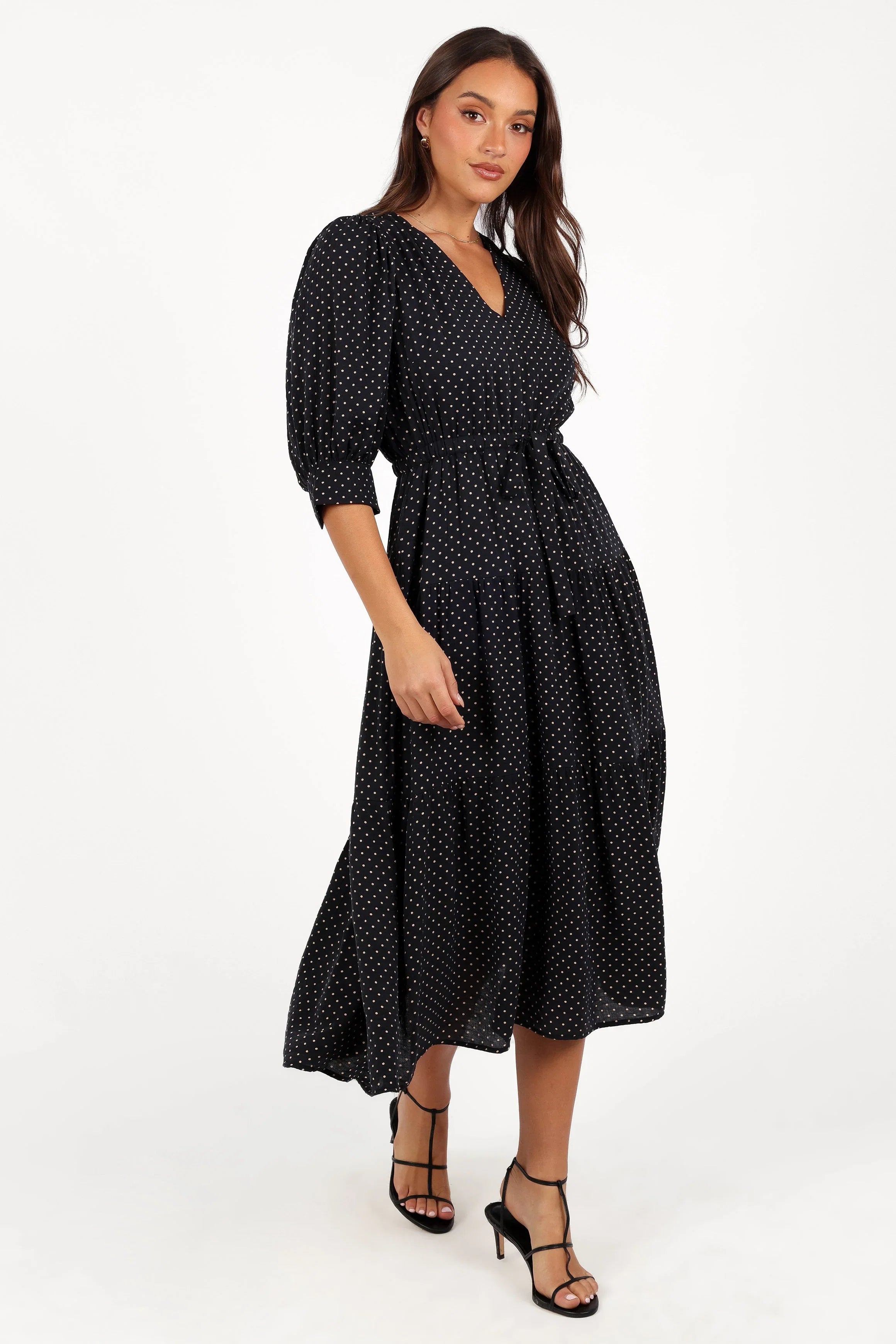 Moscow Midi Dress Black Polka Dot