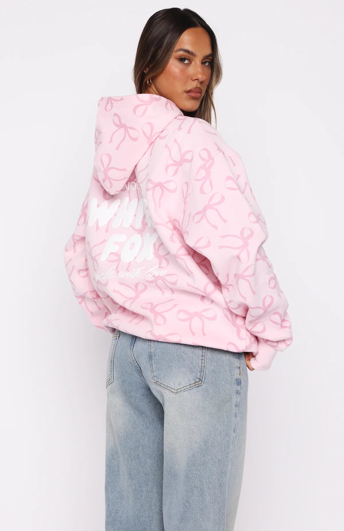 Vol 1 Oversized Printed Hoodie Posy Bow