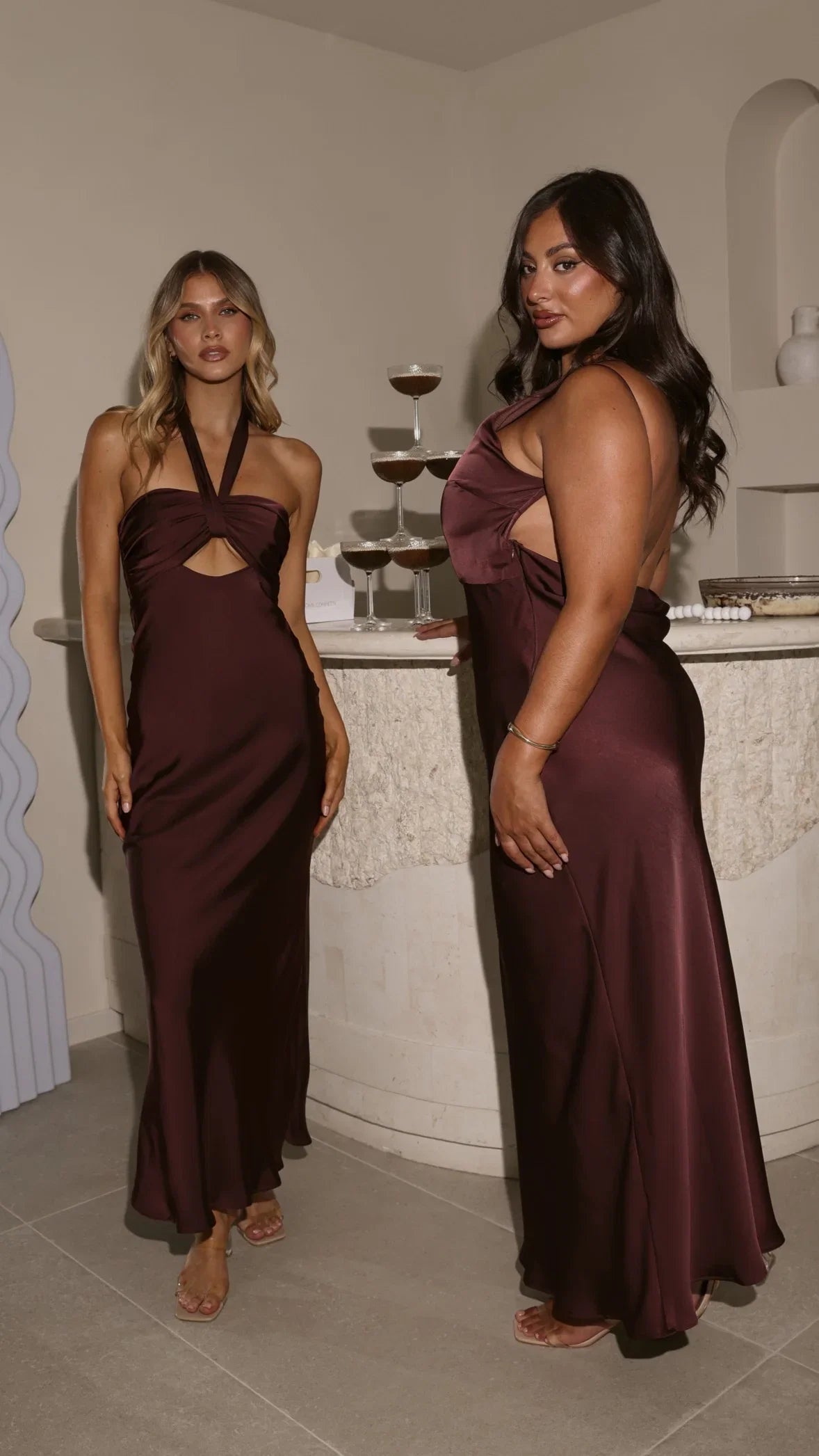 Grace Halter Maxi Dress Chocolate