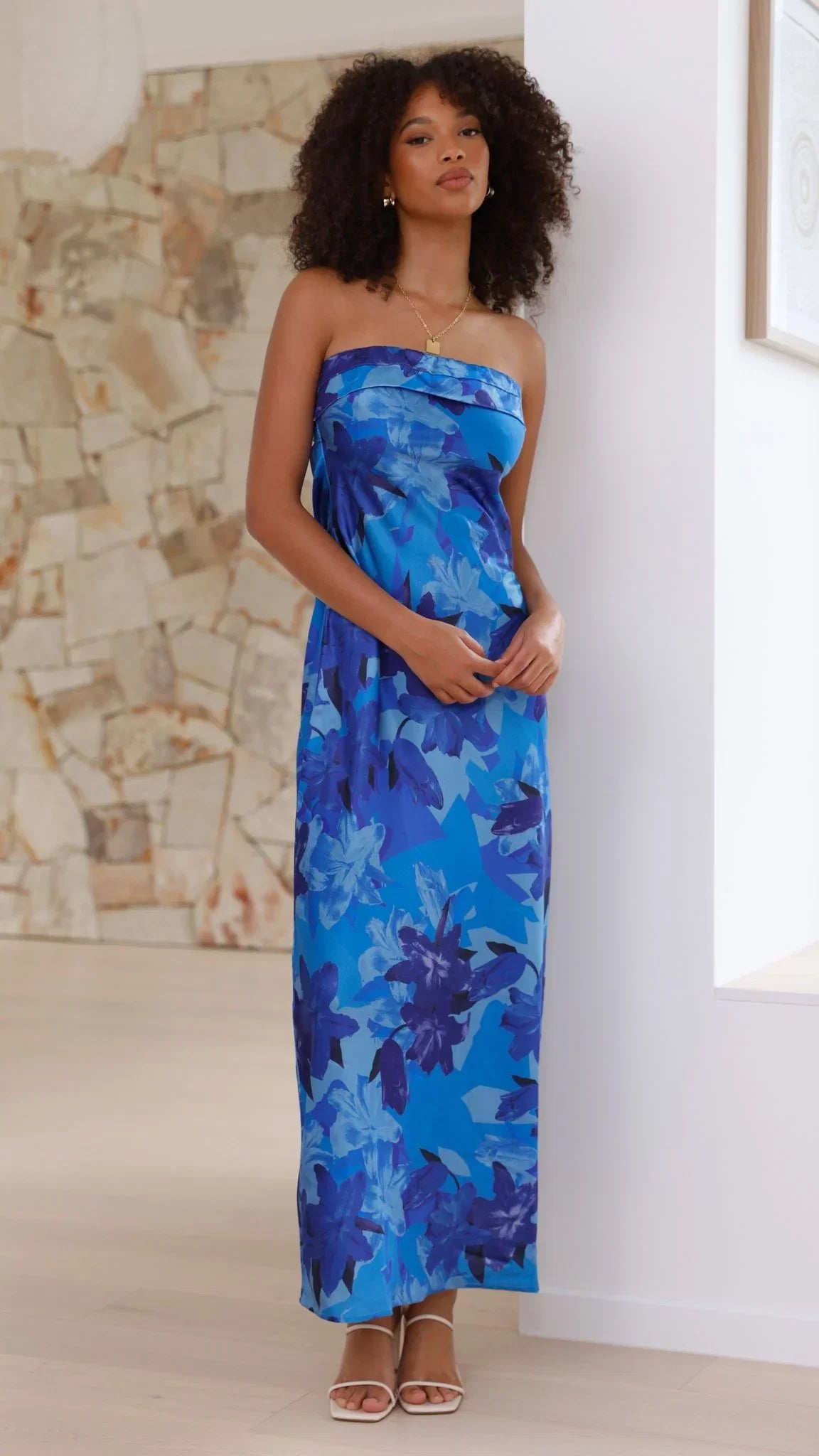 Miya Maxi Dress Blue Floral
