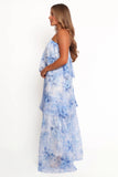 Bloom Strapless Maxi Dress Blue