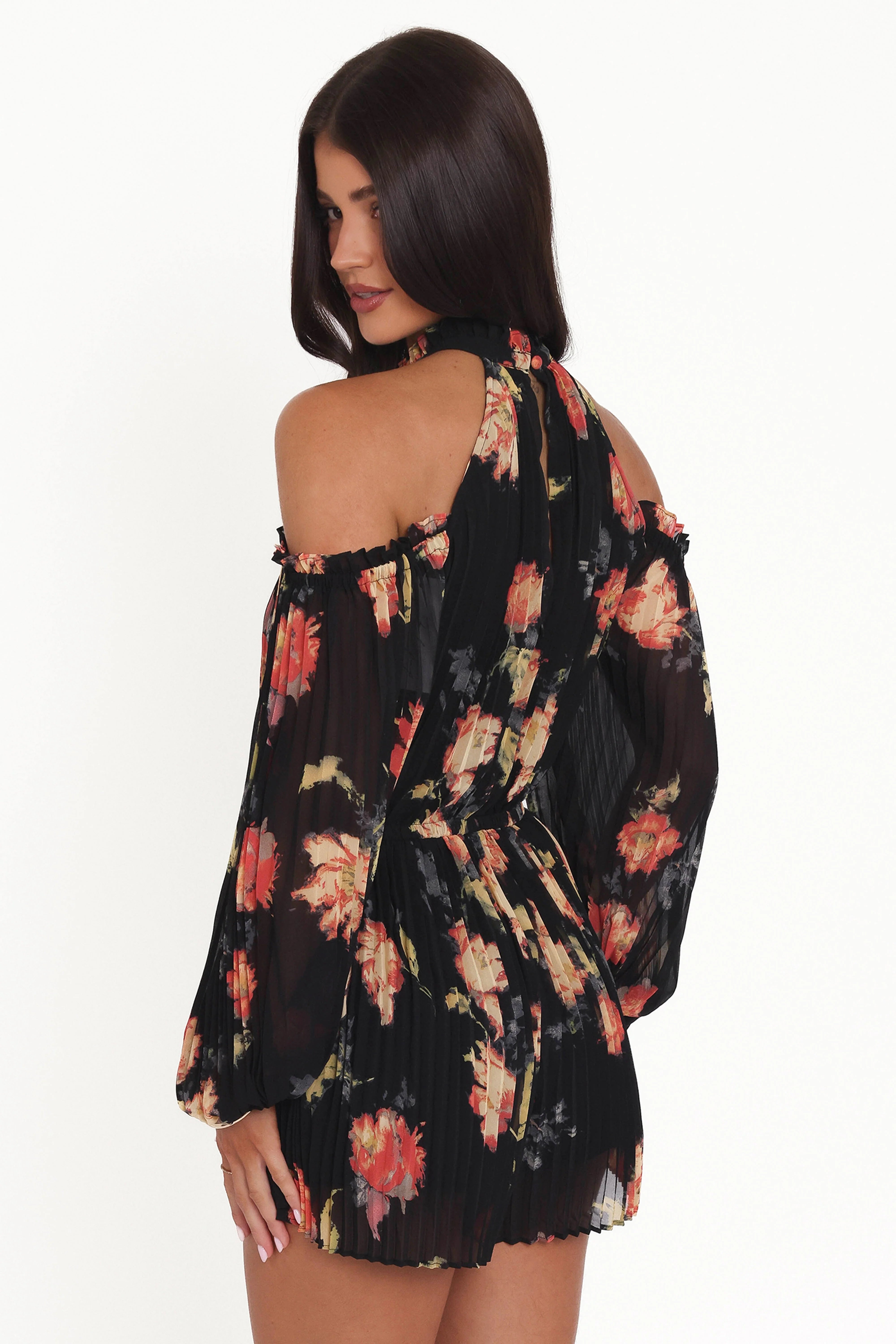 Hillary Romper Black Floral
