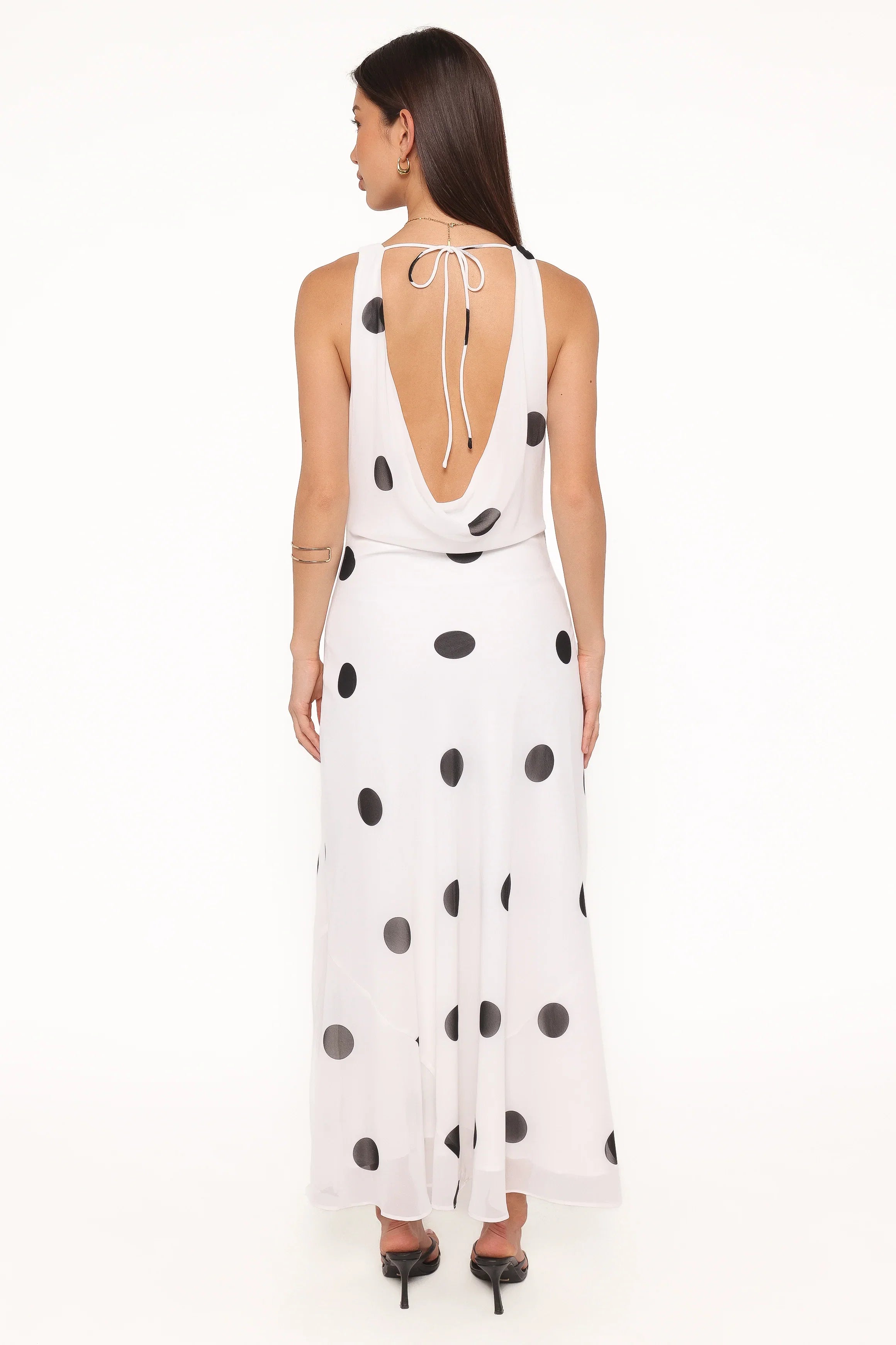 Collette Maxi Dress White Polka Dot