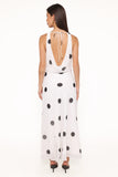 Collette Maxi Dress White Polka Dot