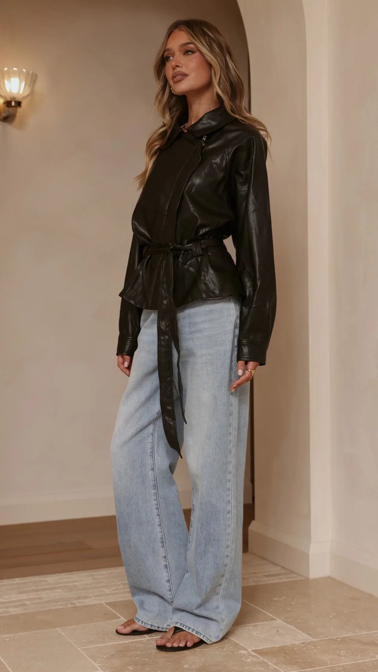 Marzia Tie Waist Jacket Black