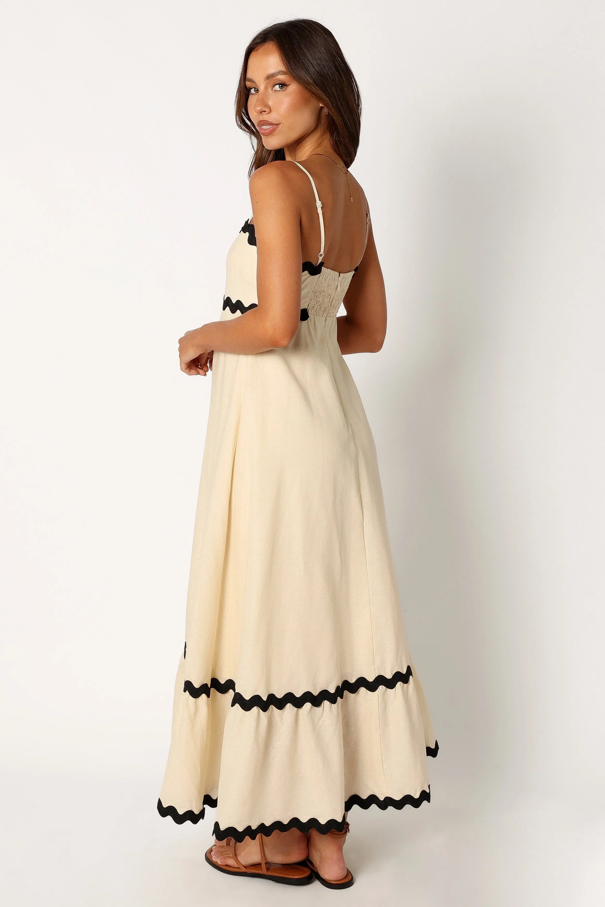 Yana Maxi Dress Cream Black