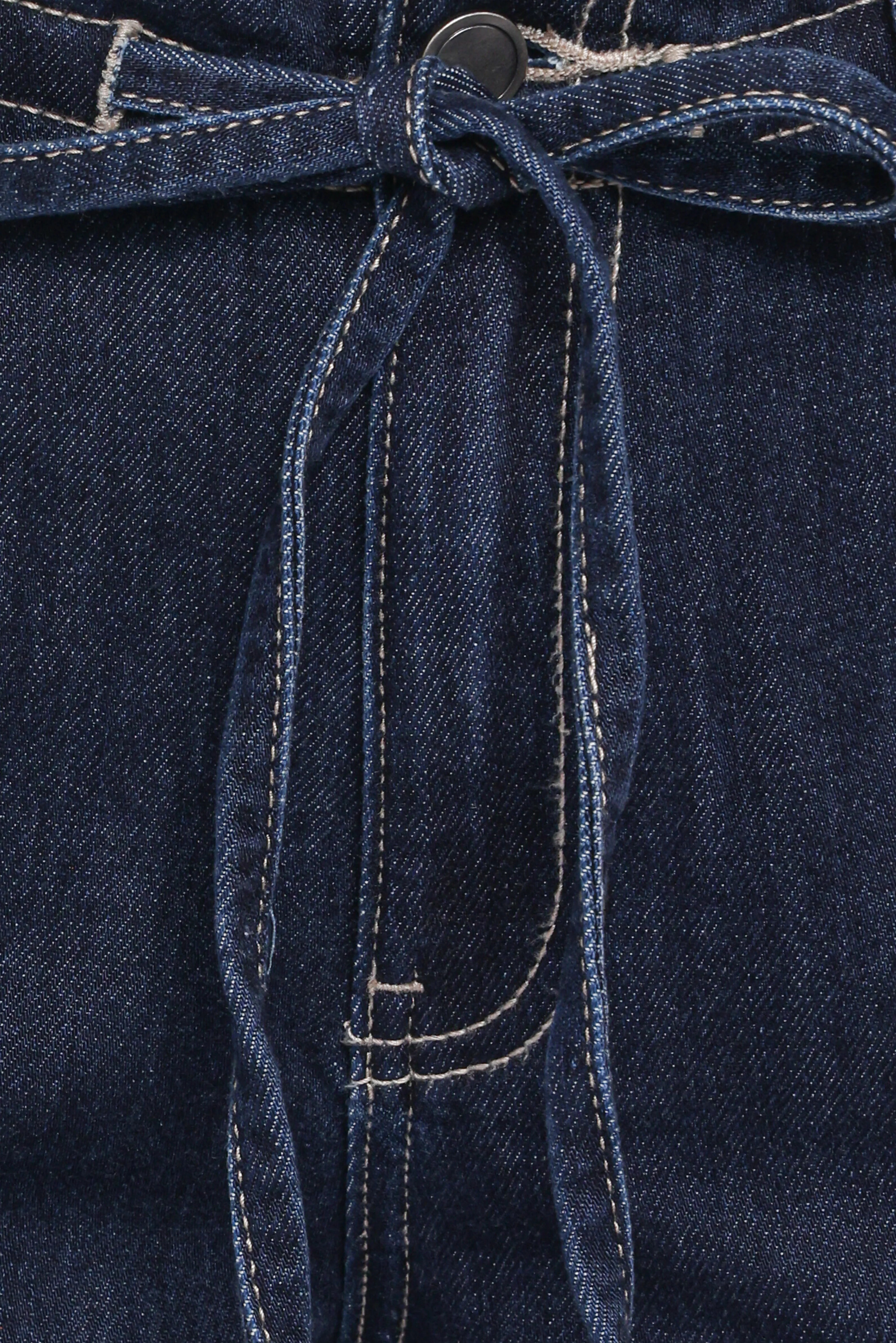 Clover Drawstring Wide Leg Jeans Dark Wash