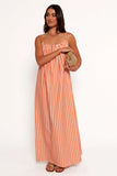 Lumina Maxi Dress Orange Beige Stripe