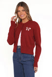Middleton Mini Bow Cardigan Wine