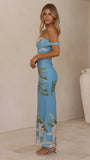 Lena Maxi Dress Blue Floral